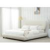 SAFAVIEH Couture Collection Thalia Cream Boucle King Size Bed with Oval Headboard(Creme)
