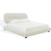 SAFAVIEH Couture Collection Thalia Cream Boucle King Size Bed with Oval Headboard(Creme)