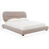 SAFAVIEH Couture Collection Thalia Cream Boucle King Size Bed with Oval Headboard(Light Brown)