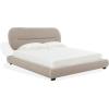 SAFAVIEH Couture Collection Thalia Cream Boucle King Size Bed with Oval Headboard(Light Brown)