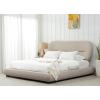 SAFAVIEH Couture Collection Thalia Cream Boucle King Size Bed with Oval Headboard(Light Brown)