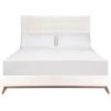 SAFAVIEH Couture Collection Tsarina Dark Seafoam Velvet Tufted Queen Size Bed(Cream)