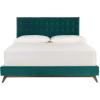 SAFAVIEH Couture Collection Tsarina Dark Seafoam Velvet Tufted Queen Size Bed(Dark Seafoam)