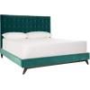 SAFAVIEH Couture Collection Tsarina Dark Seafoam Velvet Tufted Queen Size Bed(Dark Seafoam)
