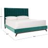 SAFAVIEH Couture Collection Tsarina Dark Seafoam Velvet Tufted Queen Size Bed(Dark Seafoam)