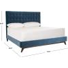 SAFAVIEH Couture Collection Tsarina Dark Seafoam Velvet Tufted Queen Size Bed(Dusty Blue)