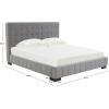 SAFAVIEH Couture Collection Vivaldi White/Black Tufted Linen King Size Bed(Grey/Black)