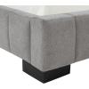 SAFAVIEH Couture Collection Vivaldi White/Black Tufted Linen King Size Bed(Grey/Black)