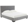 SAFAVIEH Couture Collection Vivaldi White/Black Tufted Linen King Size Bed(Grey/Black)