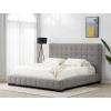 SAFAVIEH Couture Collection Vivaldi White/Black Tufted Linen King Size Bed(Grey/Black)