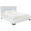 SAFAVIEH Couture Collection Vivaldi White/Black Tufted Linen King Size Bed(White/Black)