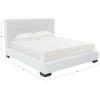 SAFAVIEH Couture Collection Vivaldi White/Black Tufted Linen King Size Bed(White/Black)