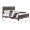 SAFAVIEH Couture Home Collection Almira Grey Wood Headboard No Box Spring Required Queen Bed SFV4116A-Q-2BX(Grey)