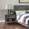 SAFAVIEH Couture Home Collection Almira Grey Wood Headboard No Box Spring Required Queen Bed SFV4116A-Q-2BX(Grey)