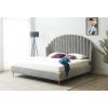 SAFAVIEH Couture Home Collection Rosabella Light Grey Velvet and Gold Channel Tufted Queen Bed(Light Grey/Gold)