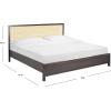 SAFAVIEH Couture Home Collection Stassie Coastal Natural Cane/Black Headboard No Box Spring Required King Bed