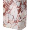 SAFAVIEH Couture Lighting Collection – Lisabryna Travertine Table Lamp with White Shade, 22″ Modern Bedside or Living Room Light, Dimmable with LED Bulb (CTL1094A)(White/Red)