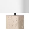 SAFAVIEH Couture Lighting Collection – Lisabryna Travertine Table Lamp with White Shade, 22″ Modern Bedside or Living Room Light, Dimmable with LED Bulb (CTL1094A)(Travertine/White)