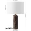 SAFAVIEH Couture Lighting Collection Kayabelle Dark Brown/White Marble 27-inch Dimmable Table Lamp for Bedroom Living Room Home Office Desk Nightstand (LED Bulb Included)