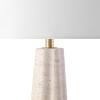SAFAVIEH Couture Lighting Collection Naveen Travertine/White 25-inch Table Lamp for Bedroom Living Room Home Office Desk Nightstand (LED Bulb Included)