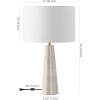 SAFAVIEH Couture Lighting Collection Naveen Travertine/White 25-inch Table Lamp for Bedroom Living Room Home Office Desk Nightstand (LED Bulb Included)