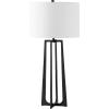 SAFAVIEH Couture Lighting Collection Pollyanna Black/White Metal Base 32-inch Dimmable Table Lamp (LED Bulbs Included)(Black / White)