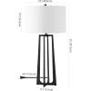 SAFAVIEH Couture Lighting Collection Pollyanna Black/White Metal Base 32-inch Dimmable Table Lamp (LED Bulbs Included)(Black / White)