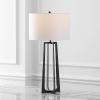 SAFAVIEH Couture Lighting Collection Pollyanna Black/White Metal Base 32-inch Dimmable Table Lamp (LED Bulbs Included)(Black / White)