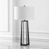SAFAVIEH Couture Lighting Collection Pollyanna Black/White Metal Base 32-inch Dimmable Table Lamp (LED Bulbs Included)(Black / White)