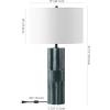 SAFAVIEH Couture Lighting Collection Tolliver Dark Green/White Marble 28-inch Table Lamp for Bedroom Living Room Home Office Desk Nightstand (LED Bulb Included)