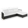 SAFAVIEH Couture Outdoor Collection Anguilla Dark Grey/White Wicker Solid Wood Chaise Sofa (Fully Assembled)(Dark Grey/White)