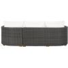 SAFAVIEH Couture Outdoor Collection Anguilla Dark Grey/White Wicker Solid Wood Chaise Sofa (Fully Assembled)(Dark Grey/White)