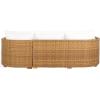 SAFAVIEH Couture Outdoor Collection Anguilla Dark Grey/White Wicker Solid Wood Chaise Sofa (Fully Assembled)(Natural/White)