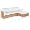 SAFAVIEH Couture Outdoor Collection Anguilla Dark Grey/White Wicker Solid Wood Chaise Sofa (Fully Assembled)(Natural/White)