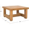SAFAVIEH Couture Outdoor Collection CPT1002 Table, Black(Natural Teak)