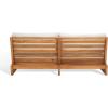SAFAVIEH Couture Outdoor Collection Julianne Natural/Brown Teak Solid Wood Patio Sofa(Natural/Beige)