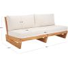 SAFAVIEH Couture Outdoor Collection Julianne Natural/Brown Teak Solid Wood Patio Sofa(Natural/Beige)