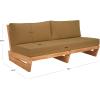 SAFAVIEH Couture Outdoor Collection Julianne Natural/Brown Teak Solid Wood Patio Sofa(Natural/Brown)