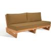 SAFAVIEH Couture Outdoor Collection Julianne Natural/Brown Teak Solid Wood Patio Sofa(Natural/Brown)