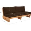 SAFAVIEH Couture Outdoor Collection Julianne Natural/Brown Teak Solid Wood Patio Sofa(Natural/Dark Brown)