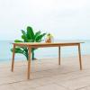 SAFAVIEH Couture Outdoor Collection Mayaguana Natural Solid Teak Wood Dining Table