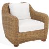 SAFAVIEH Couture Outdoor Collection Melbourne Natural/White Cushion Wicker Patio Accent Chair