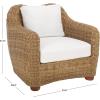 SAFAVIEH Couture Outdoor Collection Melbourne Natural/White Cushion Wicker Patio Accent Chair