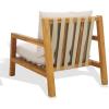 SAFAVIEH Couture Outdoor Collection Trinidad Natural/White Cushion Solid Teak Wood Patio Accent Chair