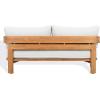 SAFAVIEH Couture Outdoor Patio Furniture Collection – Achilles Natural Teak & White Patio Sofa, Modern Outdoor Seating (CPT1069A)(White/Natural Teak)