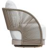 SAFAVIEH Couture Outdoor Patio Furniture Collection – Adelandra Light Grey & White Rope Swivel Accent Chair with Cushions, Fully Assembled (CPT4015A)(Light Grey/White)