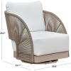 SAFAVIEH Couture Outdoor Patio Furniture Collection – Adelandra Light Grey & White Rope Swivel Accent Chair with Cushions, Fully Assembled (CPT4015A)(Light Grey/White)