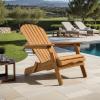 SAFAVIEH Couture Outdoor Patio Furniture Collection – Alani Natural Teak Adirondack Chair, Classic Outdoor Lounge Chair for Patio, Deck & Garden, Solid Teak Wood (CPT1062A)(Natural)