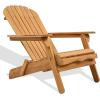 SAFAVIEH Couture Outdoor Patio Furniture Collection – Alani Natural Teak Adirondack Chair, Classic Outdoor Lounge Chair for Patio, Deck & Garden, Solid Teak Wood (CPT1062A)(Natural)