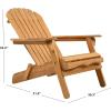 SAFAVIEH Couture Outdoor Patio Furniture Collection – Alani Natural Teak Adirondack Chair, Classic Outdoor Lounge Chair for Patio, Deck & Garden, Solid Teak Wood (CPT1062A)(Natural)
